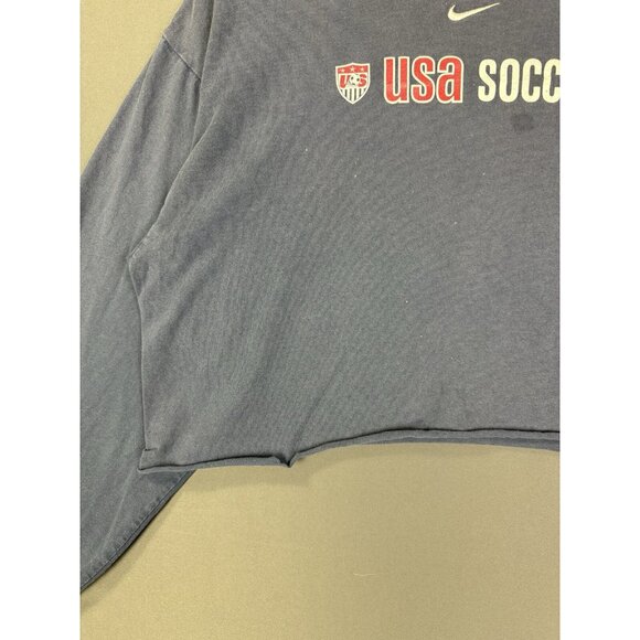 Vintage Y2K Nike Mid Swoosh USA Soccer Long Sleeve Cropped Womens Sports - Picture 6 of 15